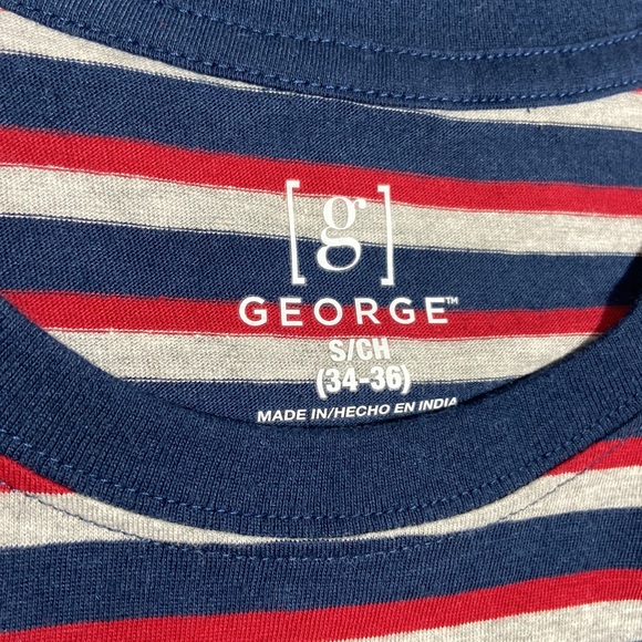 George Multi Striped T Shirt. Size Small. Never Worn. Red. Blue. Gray. - Picture 5 of 9